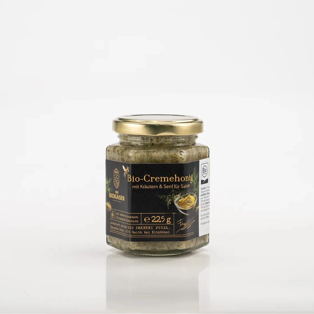 Bio Cremehonig mit Kräuter & Senf für Salate