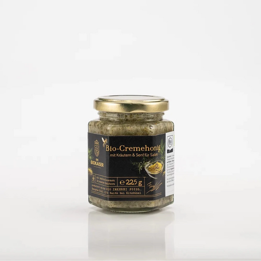 Bio Cremehonig mit Kräuter & Senf für Salate